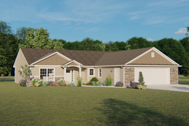 Home Plan - Ranch Exterior - Front Elevation Plan #1064-46