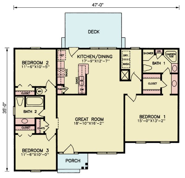 Traditional Floor Plan - Main Floor Plan #54-654