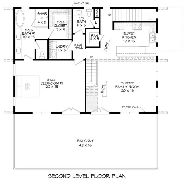 House Blueprint - Contemporary Floor Plan - Upper Floor Plan #932-1314