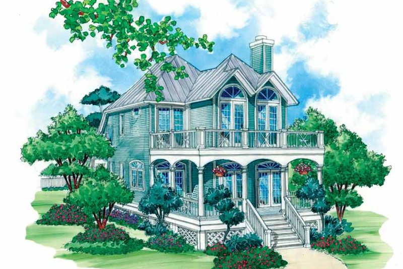 Architectural House Design - Exterior - Rear Elevation for Country House Plan #930-72 - 3 bed, 2.5 bath