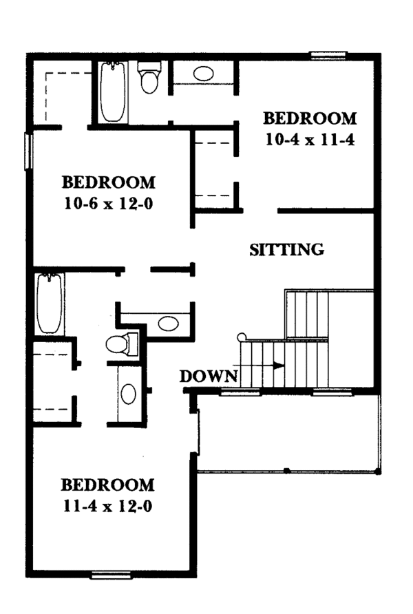 Architectural House Design - Victorian Floor Plan - Upper Floor Plan #1047-3