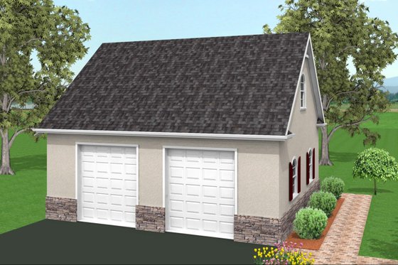 Exterior - Front Elevation for Traditional House Plan #75-217, 0 bath