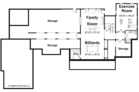 Floor Plan - Lower Floor for Traditional House Plan #928-26 - 3 bed, 2.5 bath