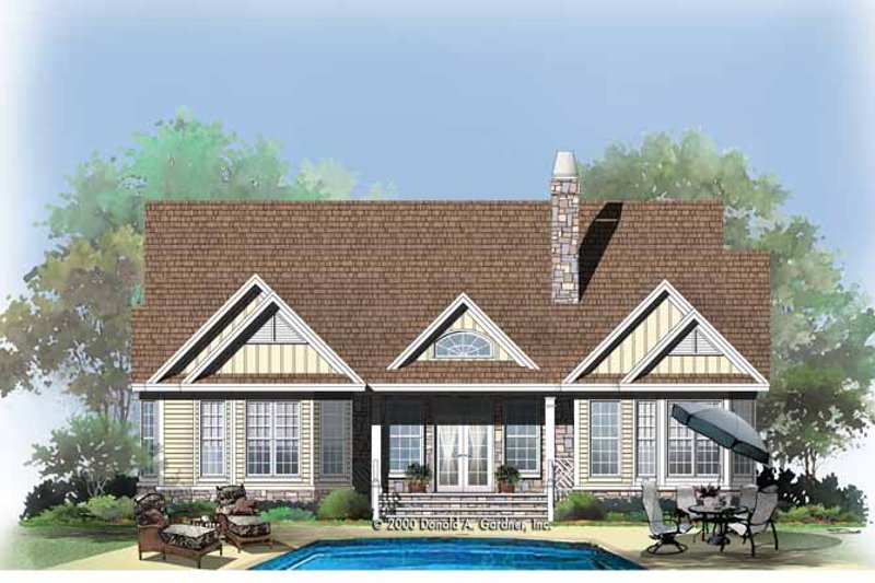 Architectural House Design - Exterior - Rear Elevation for Country House Plan #929-751 - 4 bed, 3 bath