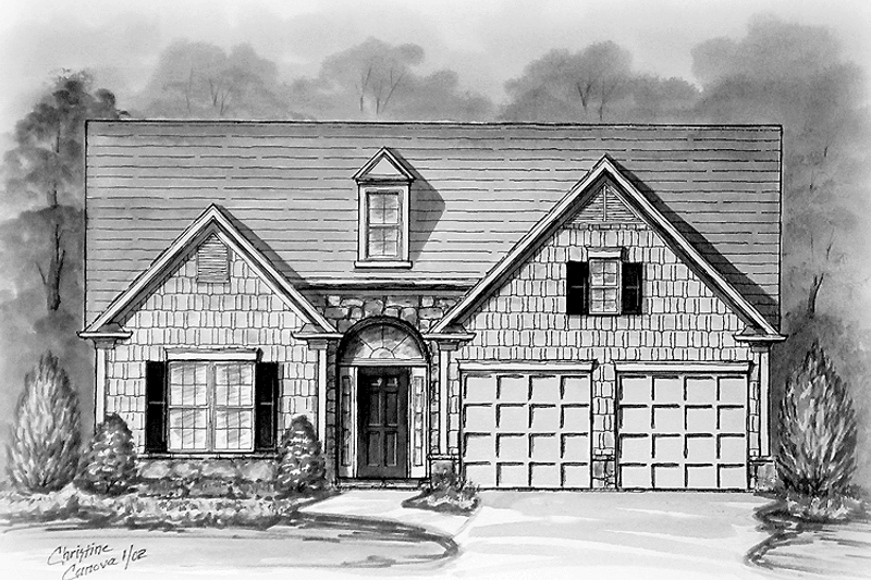 Architectural House Design - Ranch Exterior - Front Elevation Plan #54-199