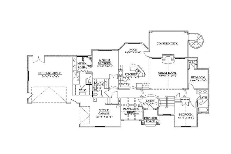 Architectural House Design - Floor Plan - Main Floor for Traditional House Plan #945-107 - 3 bed, 2.5 bath