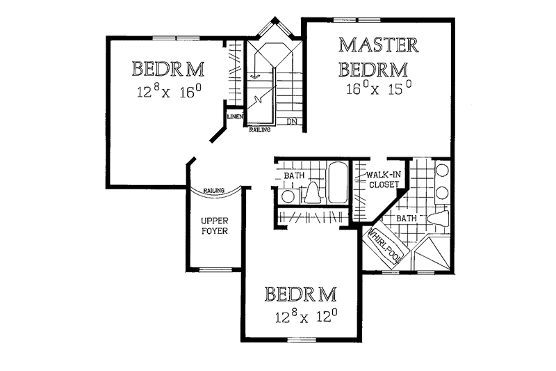 Dream House Plan - Floor Plan - Upper Floor for Traditional House Plan #72-948 - 3 bed, 2.5 bath