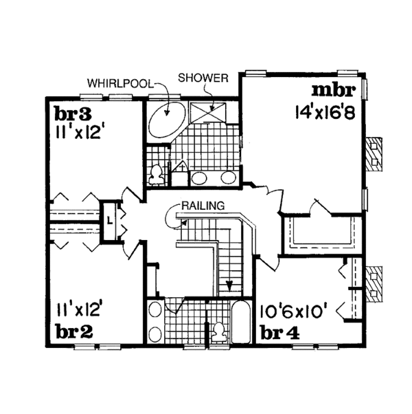 House Plan Design - Victorian Floor Plan - Upper Floor Plan #47-847