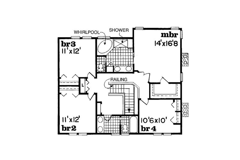 Home Plan - Floor Plan - Upper Floor for Victorian House Plan #47-847 - 4 bed, 2.5 bath