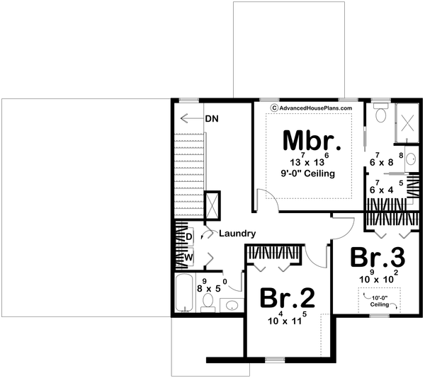 Architectural House Design - Cottage Floor Plan - Upper Floor Plan #455-649