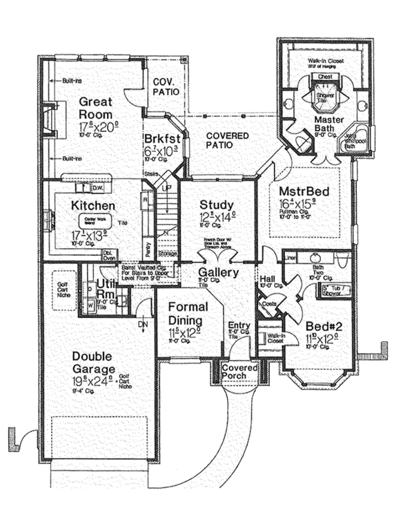Architectural House Design - European Floor Plan - Main Floor Plan #310-1255
