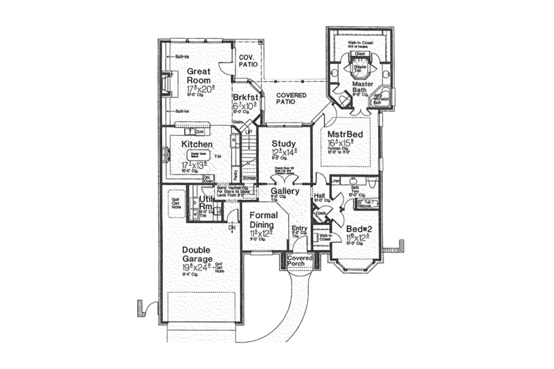 Home Plan - Floor Plan - Main Floor for European House Plan #310-1255 - 2 bed, 3 bath