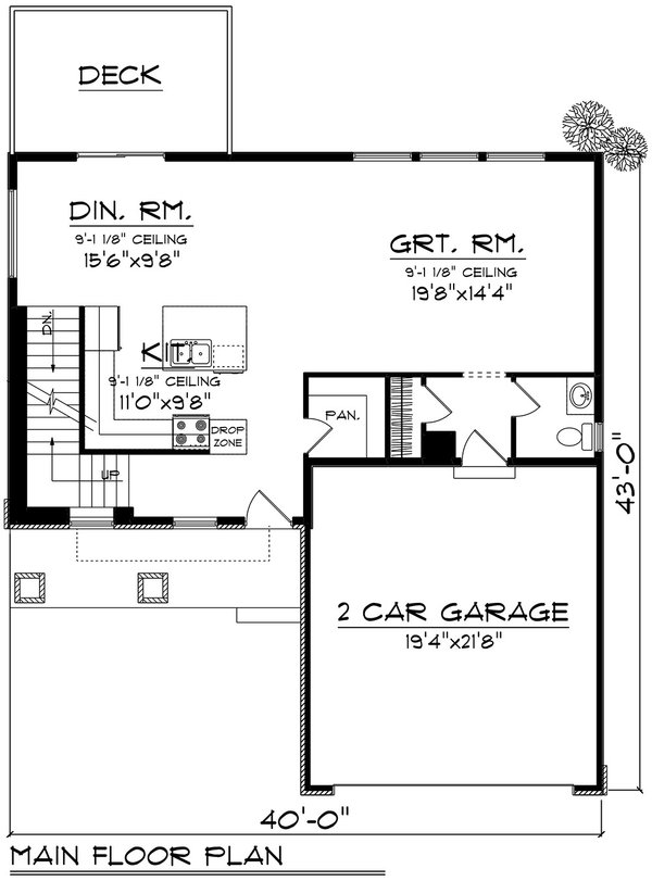 Farmhouse Floor Plan - Main Floor Plan #70-1510