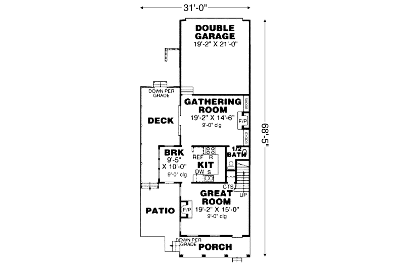 Dream House Plan - Floor Plan - Main Floor for Classical House Plan #34-265 - 3 bed, 2.5 bath