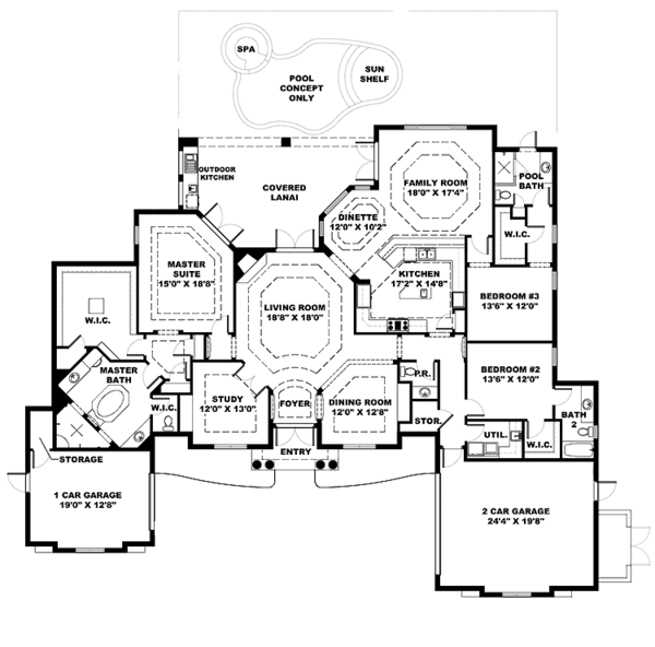 House Design - Country Floor Plan - Main Floor Plan #1017-120
