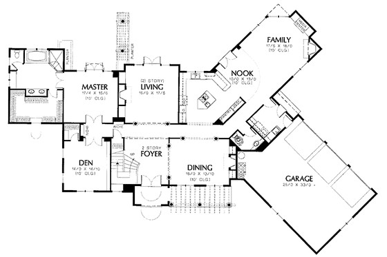 Floor Plan - Main Floor for Mediterranean House Plan #48-769 - 5 bed, 3.5 bath