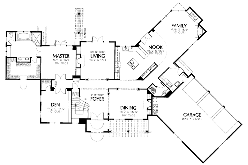 Architectural House Design - Floor Plan - Main Floor for Mediterranean House Plan #48-769 - 5 bed, 3.5 bath
