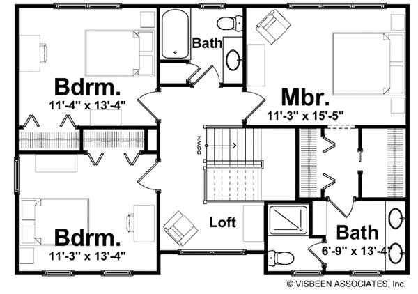 Architectural House Design - Craftsman Floor Plan - Upper Floor Plan #928-137