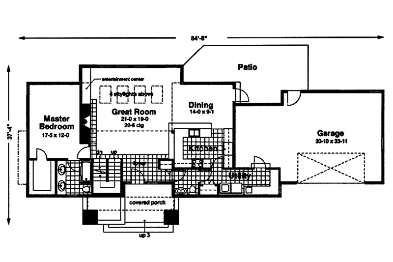 House Blueprint - Floor Plan - Main Floor for Craftsman House Plan #965-5 - 4 bed, 2.5 bath