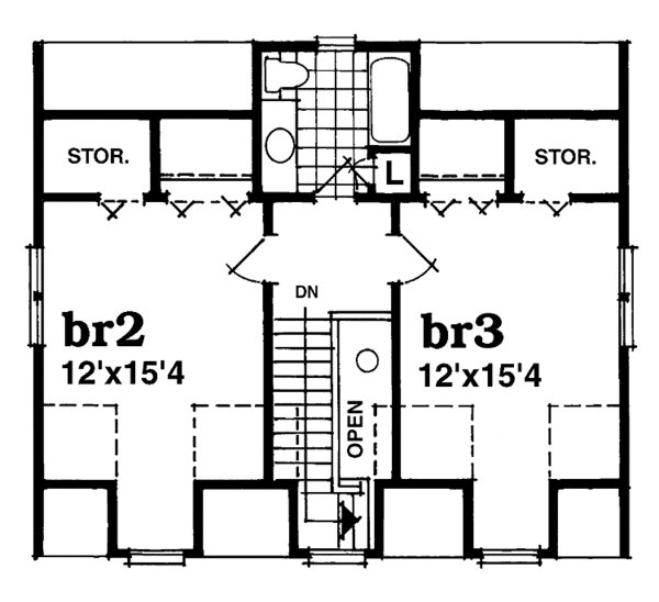 House Blueprint - Victorian Floor Plan - Upper Floor Plan #47-947