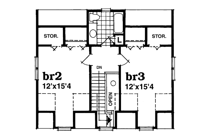 Home Plan - Floor Plan - Upper Floor for Victorian House Plan #47-947 - 3 bed, 2 bath
