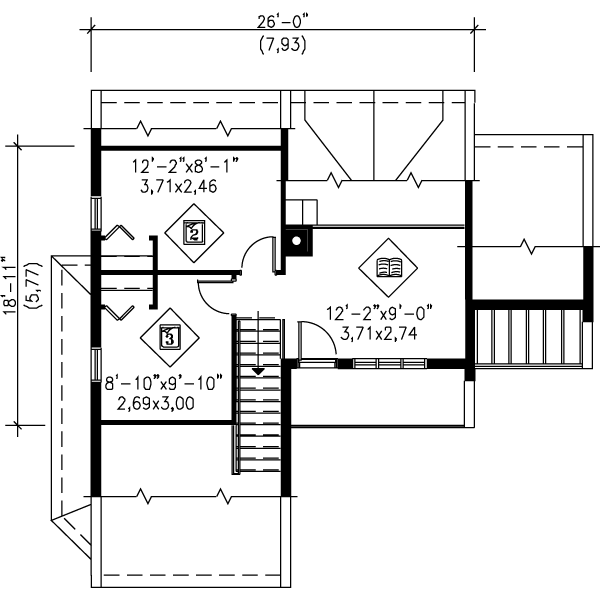 Contemporary Floor Plan - Upper Floor Plan #25-2292