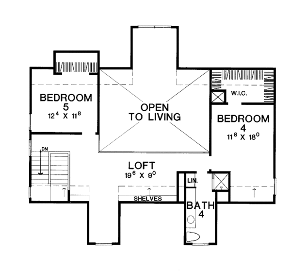 Dream House Plan - Country Floor Plan - Upper Floor Plan #472-45