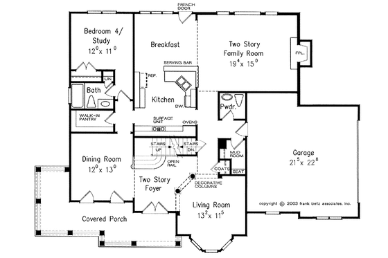 Floor Plan - Main Floor for Country House Plan #927-916 - 4 bed, 3.5 bath