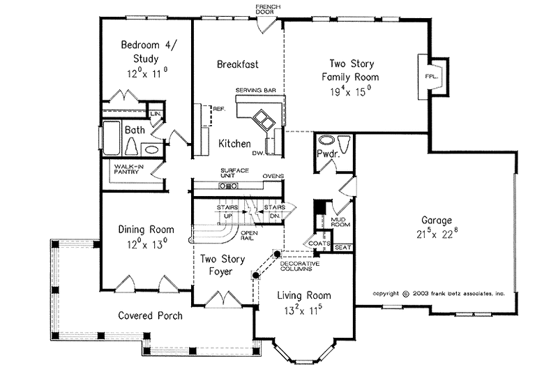 House Blueprint - Floor Plan - Main Floor for Country House Plan #927-916 - 4 bed, 3.5 bath