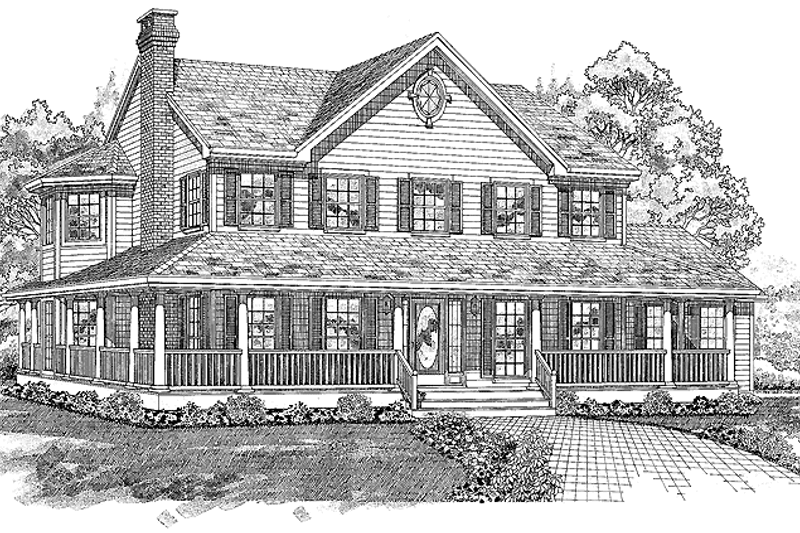 House Blueprint - Victorian Exterior - Front Elevation Plan #47-745