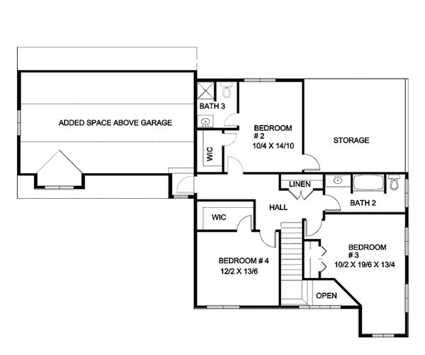 Architectural House Design - Craftsman Floor Plan - Upper Floor Plan #939-1