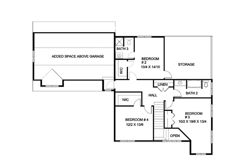 Dream House Plan - Floor Plan - Upper Floor for Craftsman House Plan #939-1 - 4 bed, 3.5 bath