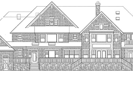 Exterior - Rear Elevation for Craftsman House Plan #132-252 - 4 bed, 4 bath