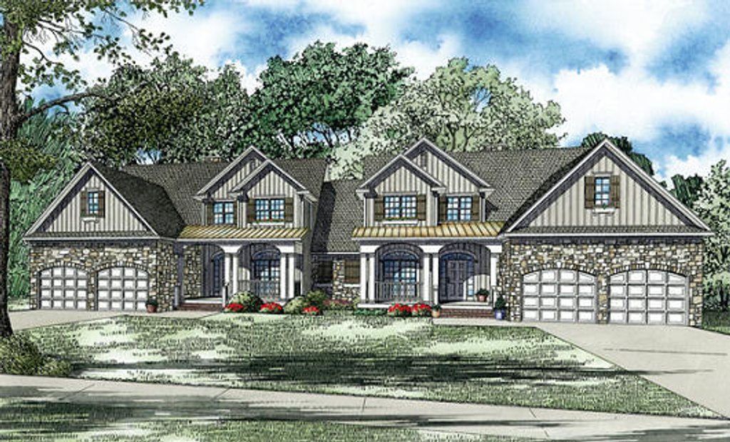 Craftsman Style House Plan - 4 Beds 2.5 Baths 5000 Sq/Ft Plan #17-2446