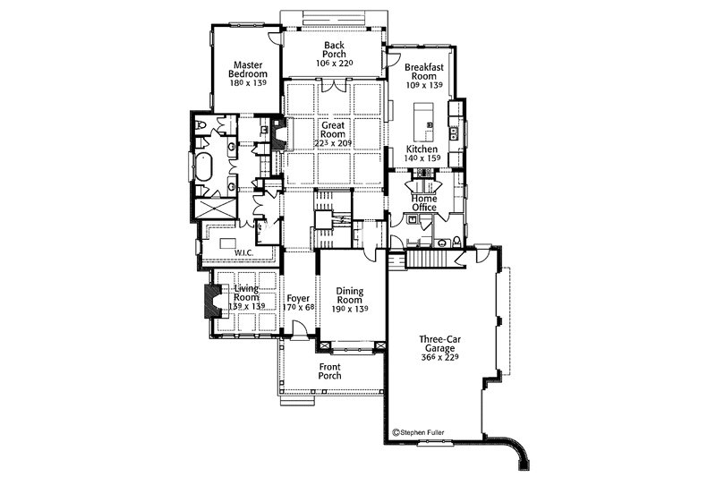 Home Plan - Floor Plan - Main Floor for Victorian House Plan #429-252 - 4 bed, 4 bath