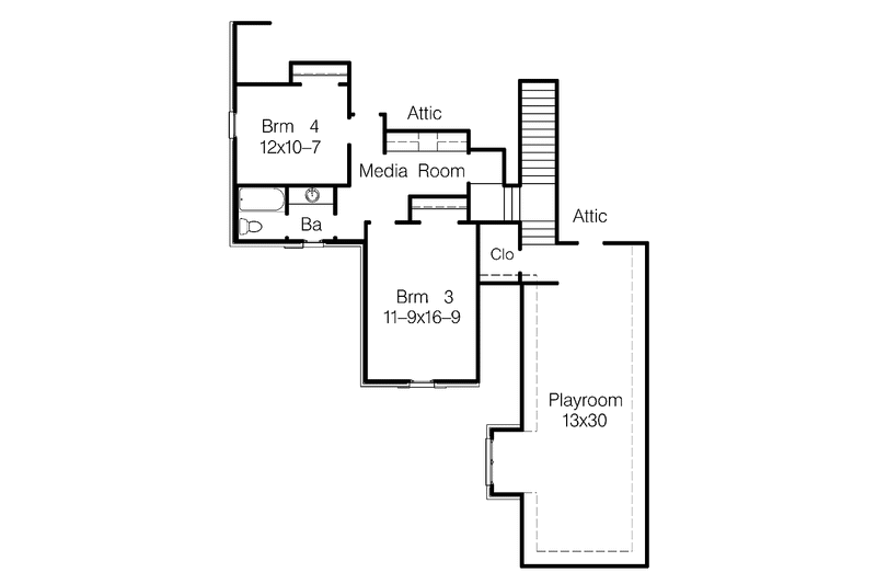 Architectural House Design - Floor Plan - Upper Floor for Country House Plan #15-392 - 4 bed, 3 bath