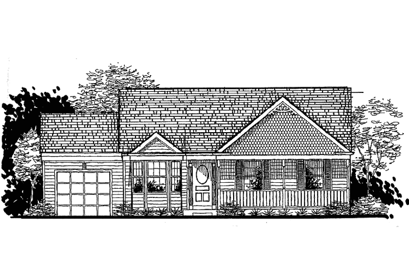 House Blueprint - Country Exterior - Front Elevation Plan #320-903