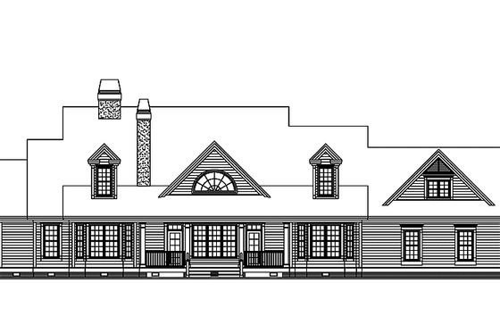 Exterior - Rear Elevation for Classical House Plan #929-436 - 4 bed, 3.5 bath