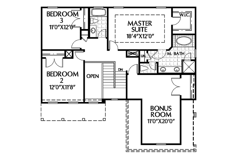 Home Plan - Floor Plan - Upper Floor for Country House Plan #999-88 - 3 bed, 2.5 bath
