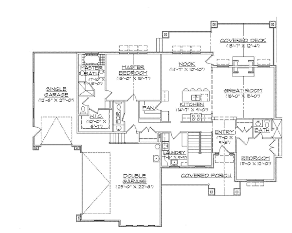 Architectural House Design - Craftsman Floor Plan - Main Floor Plan #945-88