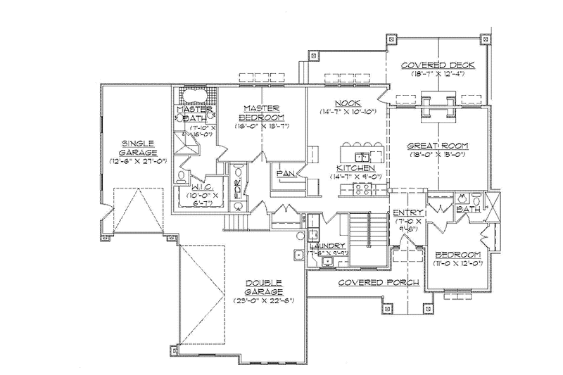 Dream House Plan - Floor Plan - Main Floor for Craftsman House Plan #945-88 - 2 bed, 2.5 bath
