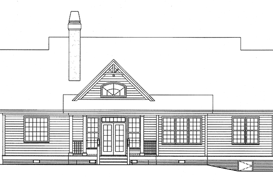 Exterior - Rear Elevation for Country House Plan #929-317 - 3 bed, 2 bath