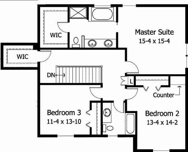 Dream House Plan - Traditional Floor Plan - Upper Floor Plan #51-761