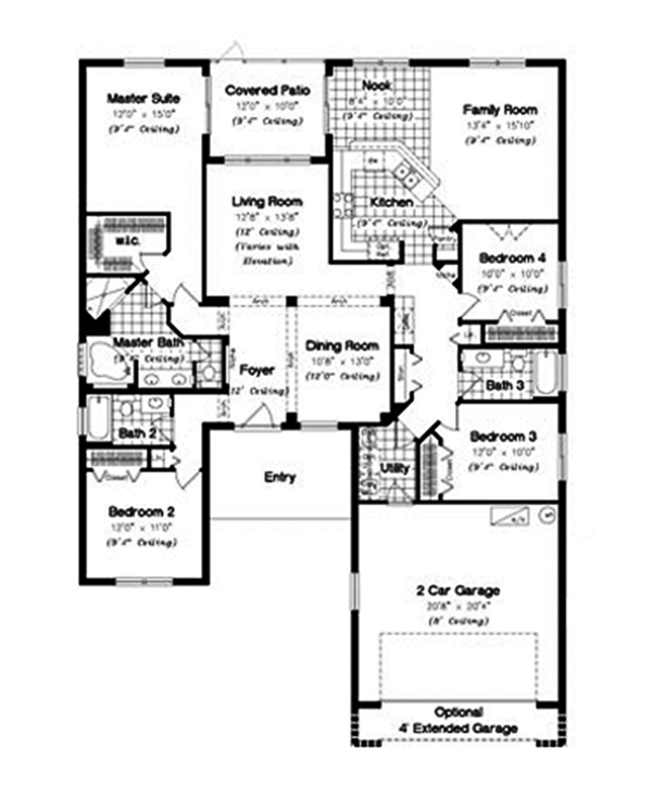 House Plan Design - Mediterranean Floor Plan - Main Floor Plan #417-804