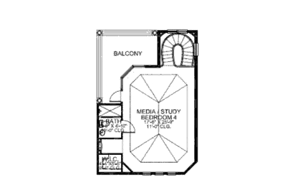 Floor Plan - Upper Floor for Mediterranean House Plan #420-234 - 4 bed, 4.5 bath