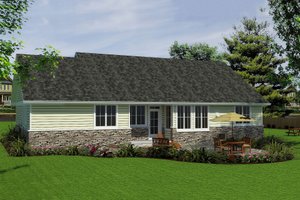 Bungalow style, Craftsman design rear elevation