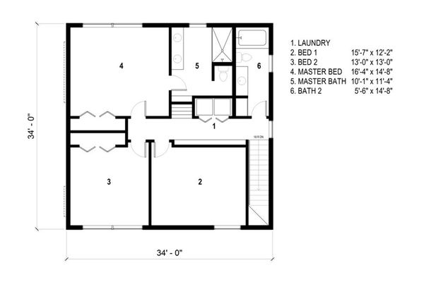 Architectural House Design - Modern Floor Plan - Upper Floor Plan #497-26