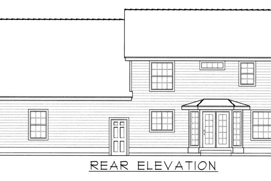 Exterior - Rear Elevation for Farmhouse House Plan #112-165 - 4 bed, 2.5 bath