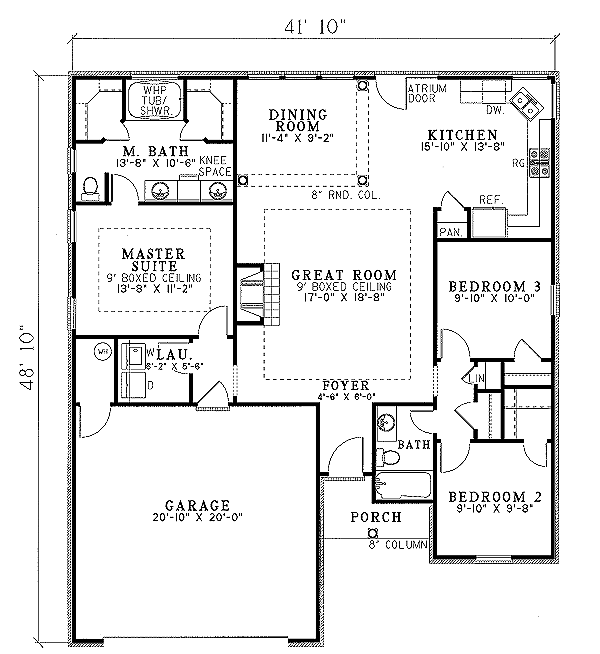 Ranch Floor Plan - Main Floor Plan #17-1044