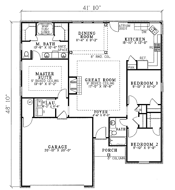 Traditional Floor Plan - Main Floor Plan #17-1044